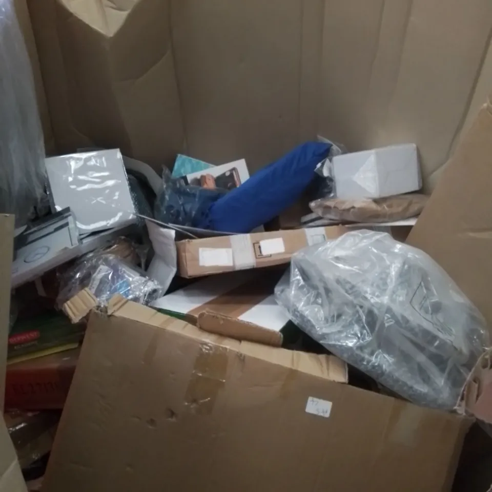 PALLET CONTAINING ASSORTED HOUSEHOLD & HOME IMPROVEMENT PRODUCTS. INCLUDES HEATED UNDERBLANKET, LED ROPE LIGHT, WATER INFLATABLE, DECORATION LAMP ETC 