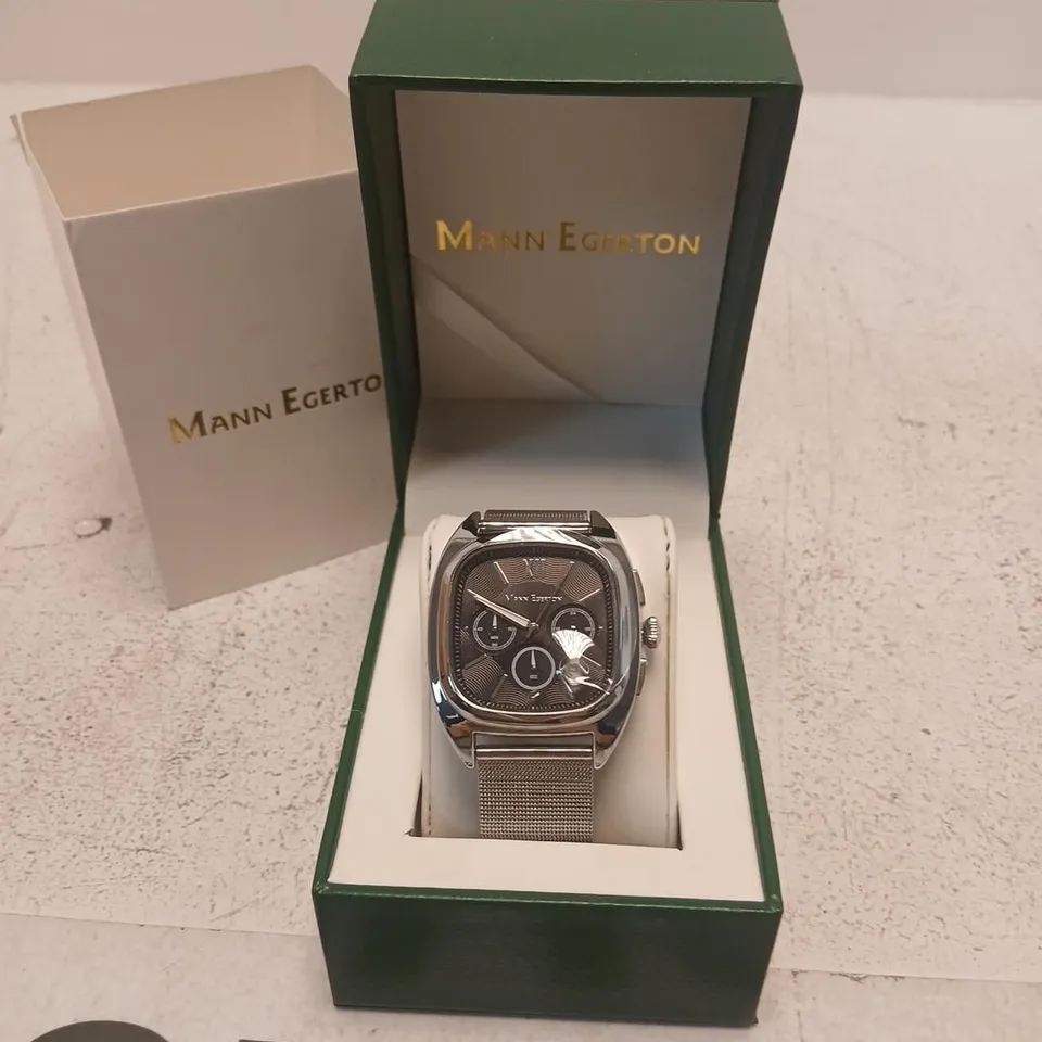 MANN EGERTON VECTOR STEEL BLACK WRISTWATCH – MESH BAND, BOXED