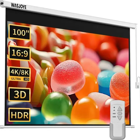 WASJOYE 100" MOTORISED PROJECTOR - COLLECTION ONLY