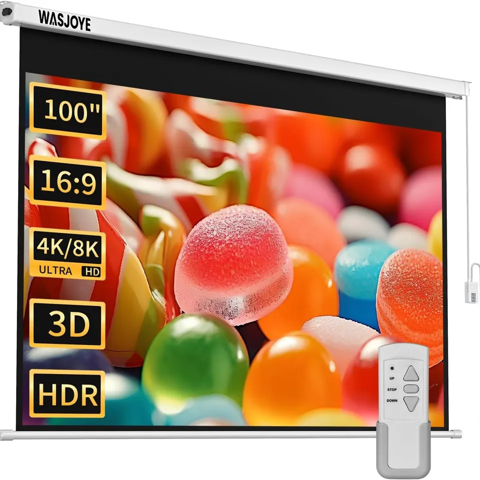 WASJOYE 100" MOTORISED PROJECTOR - COLLECTION ONLY