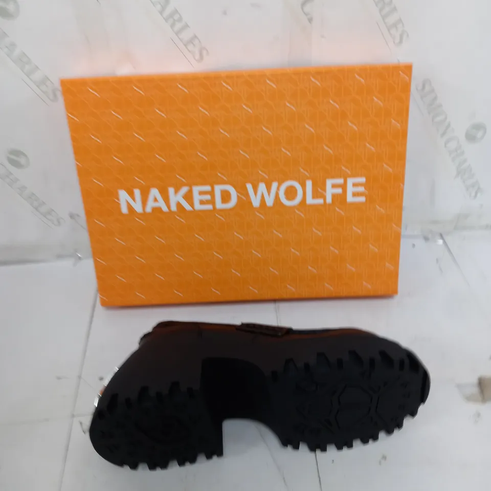 BOXED PAIR OF NAKED WOLFE SWISH BLACK UK 5.5