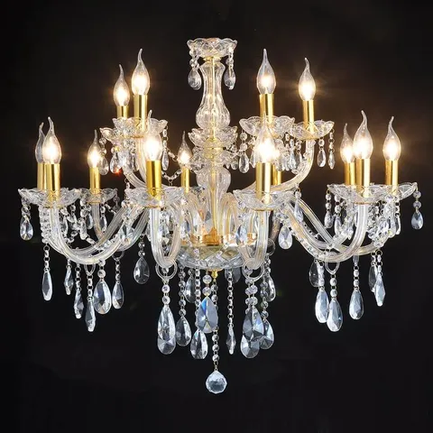 BOXED ANGLO 15-LIGHT CRYSTAL CHANDELIER (1 BOX)