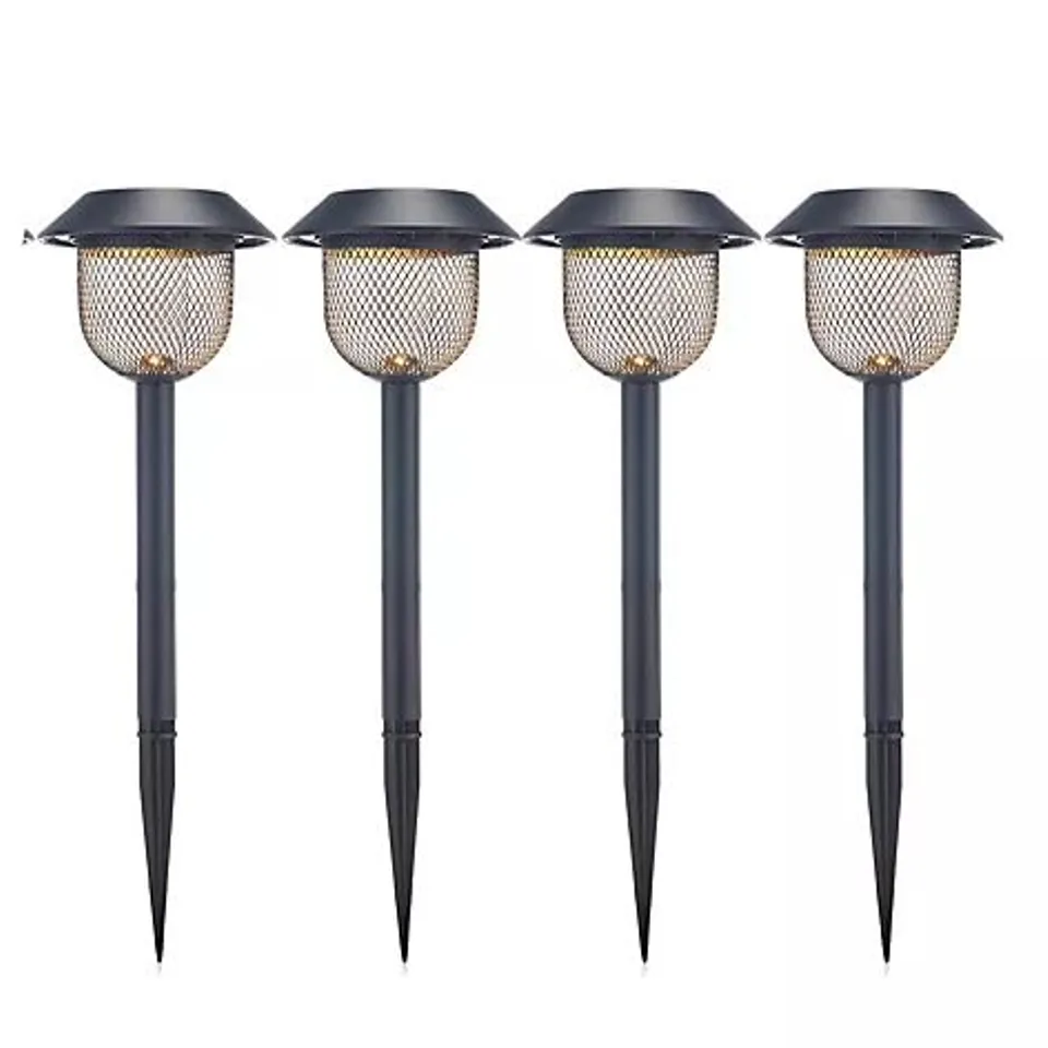 GARDEN REFLECTIONS 4 X METAL LATTICE WARM WHITE SOLAR LIGHTS