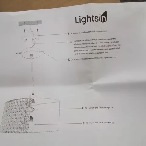 BOXED ROPE LIGHT FITTING AND SHADE