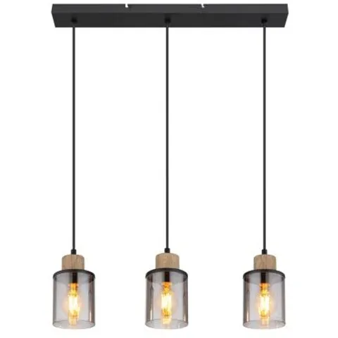 BOXED ALISHAA 3-LIGHT MATTE BLACK PENDANT 
