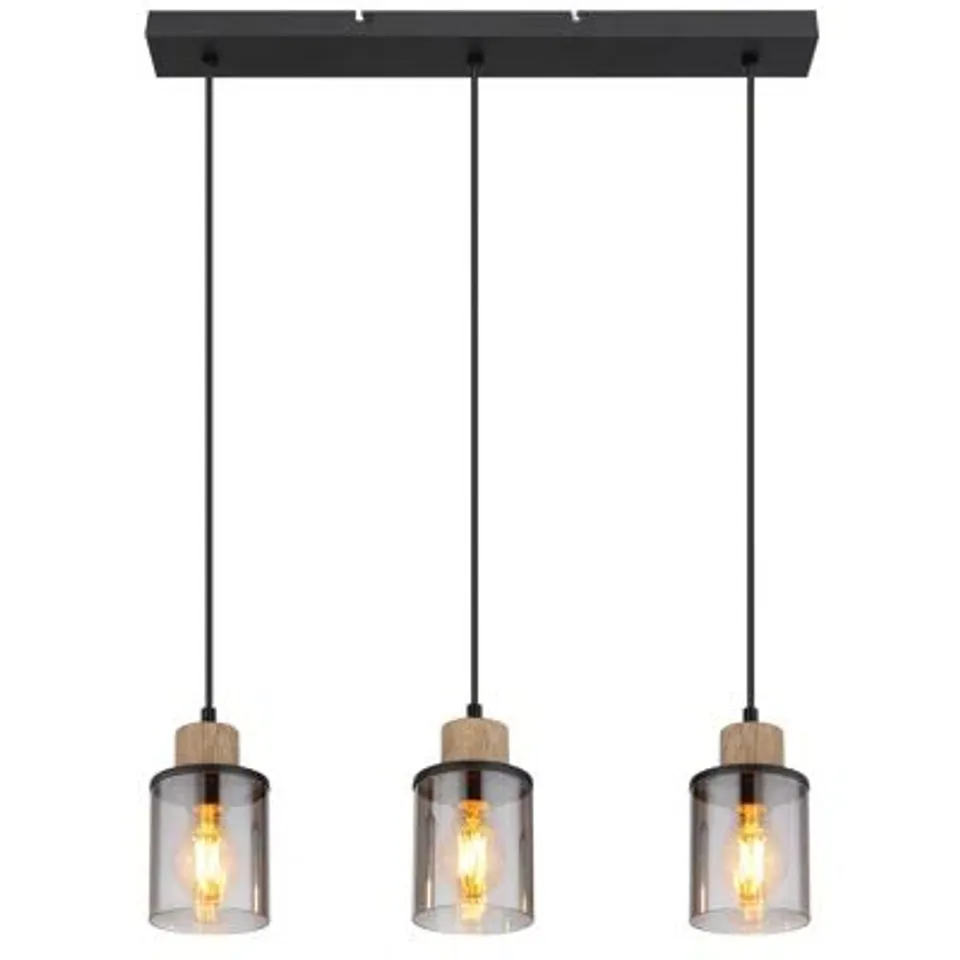 BOXED ALISHAA 3-LIGHT MATTE BLACK PENDANT