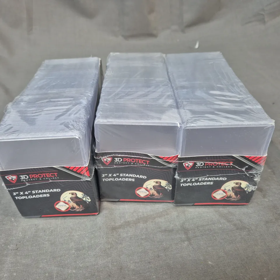 LOT OF 3 100-PACKS OF 3D PROTECT 3X4" STANDARD TOPLOADERS