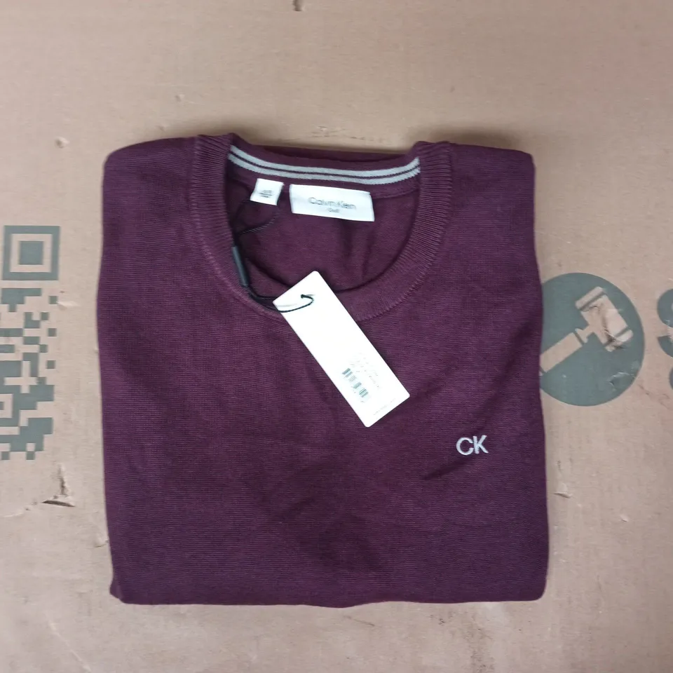 CALVIN KLEIN GOLF LONG SLEEVE TOP IN DEEP BURGUNDY SIZE XL