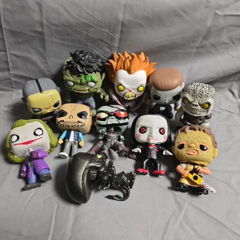 TOTE OF APPROXIMATELY 10 FUNKO POP FIGURES AND BOBBLE HEADS