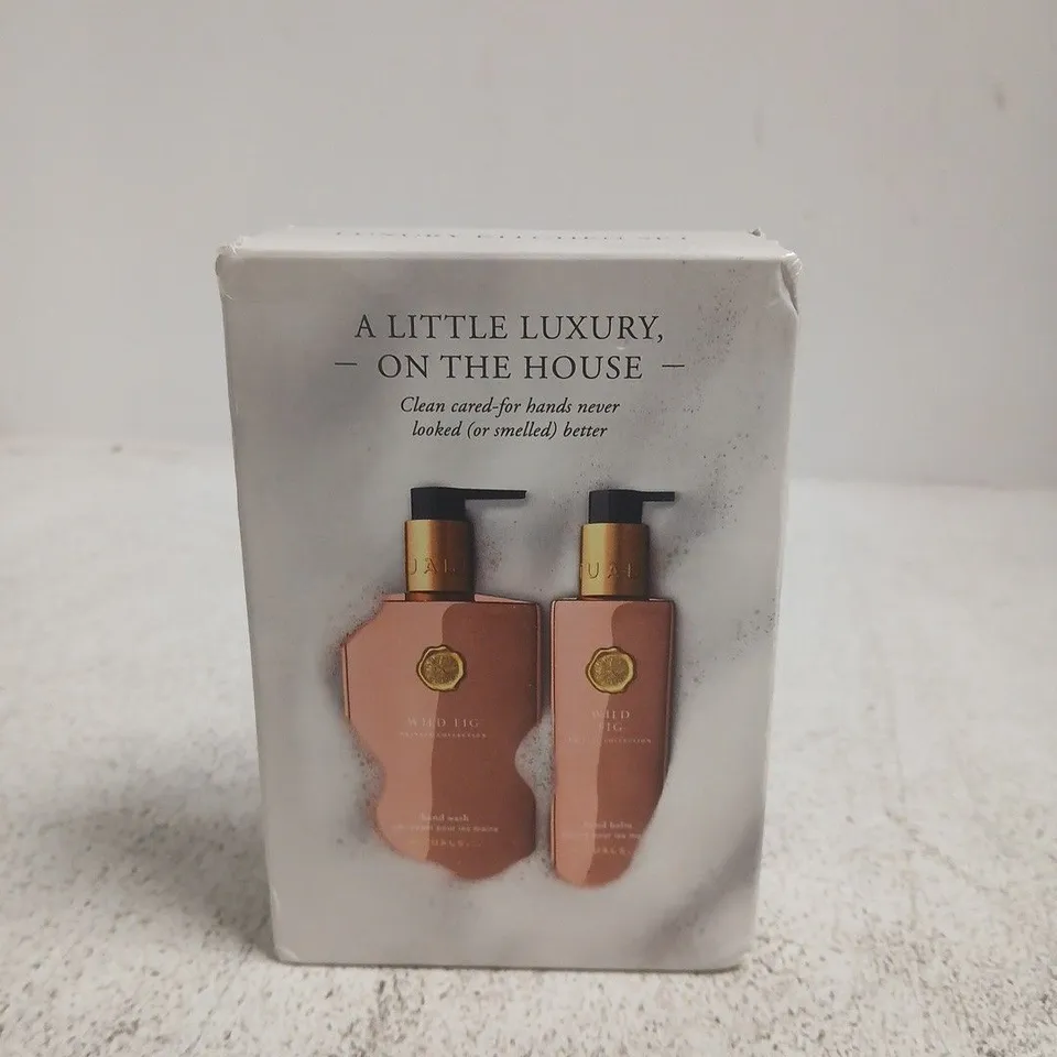 BOXED AND SEALED RITUALS THE RITUAL OF WILD FIG PRIVATE COLLECTION A LITTLE LUXURY, ON THE HOUSE HAND WASH DUO GIFT SET