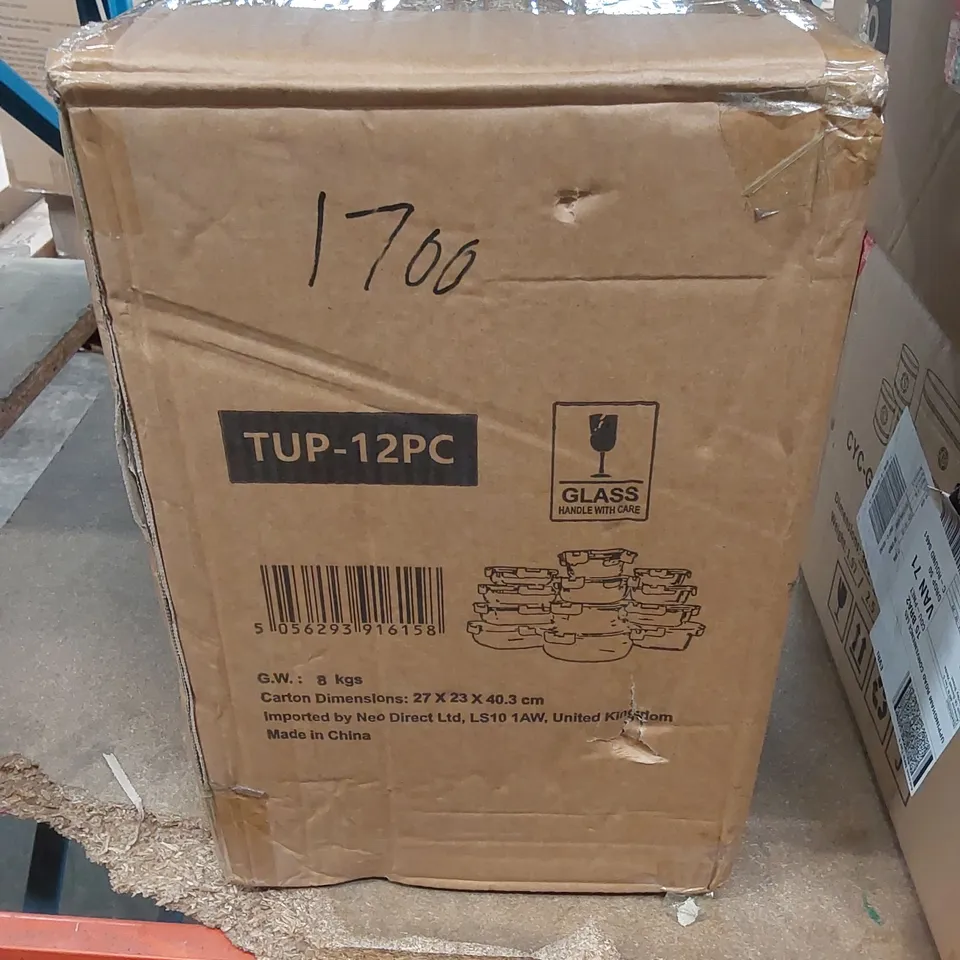 BOXED NEO 12 PIECE GLASS TUPPERWARE SET