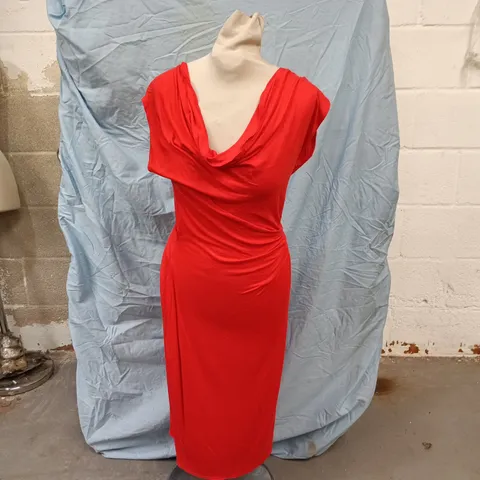 RED WOMEN'S EVENING DRESS, UK SIZE 12