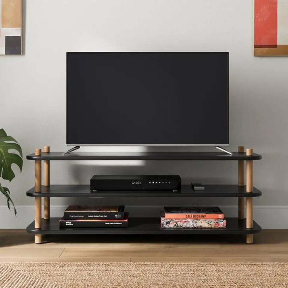 BOXED ELEMENTS MILLER SMALL TV UNIT FOR TVS UP TO 38" - BLACK (1 BOX)