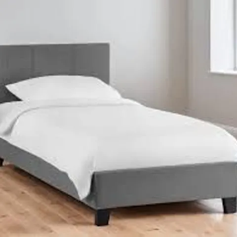 BOXED JULIAN BOWEN RIALTO BED 90cm SINGLE - LIGHT GREY (2 BOXES)