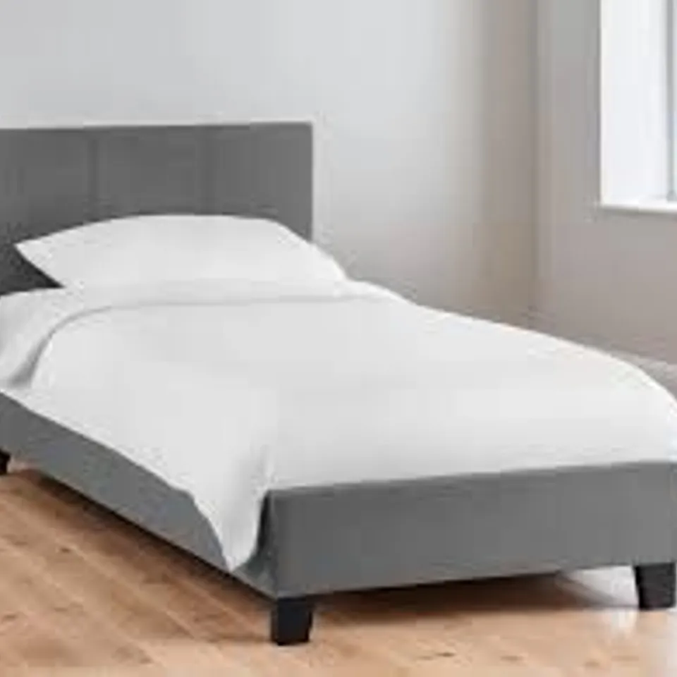 BOXED JULIAN BOWEN RIALTO BED 90cm SINGLE - LIGHT GREY (2 BOXES)