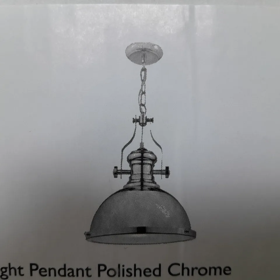 BOXED DAR LIGHTING ARONA 1-LIGHT PENDANT POLISHED CHROME 