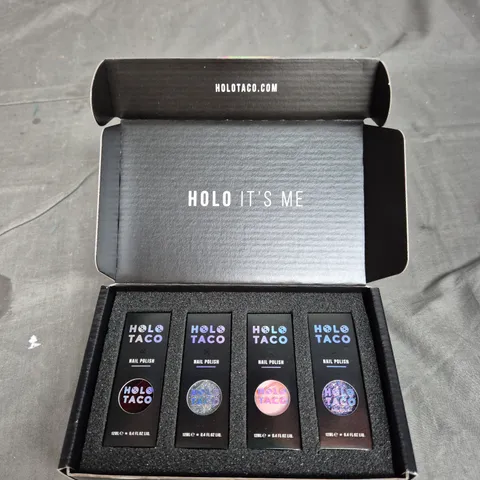HOLO TACO 4 PIECE NAIL POLISH SET ASSORTED COLOURS