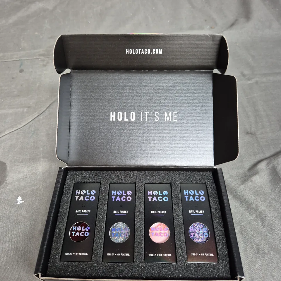 HOLO TACO 4 PIECE NAIL POLISH SET ASSORTED COLOURS
