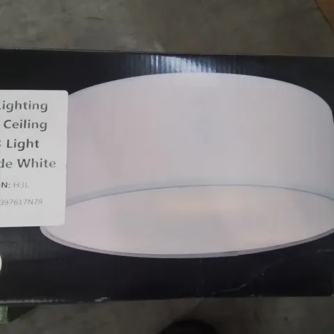 GLOBO LIGHTING SIMONE CEILING LIGHT 3 LIGHT LAMPSHADE -WHITE-