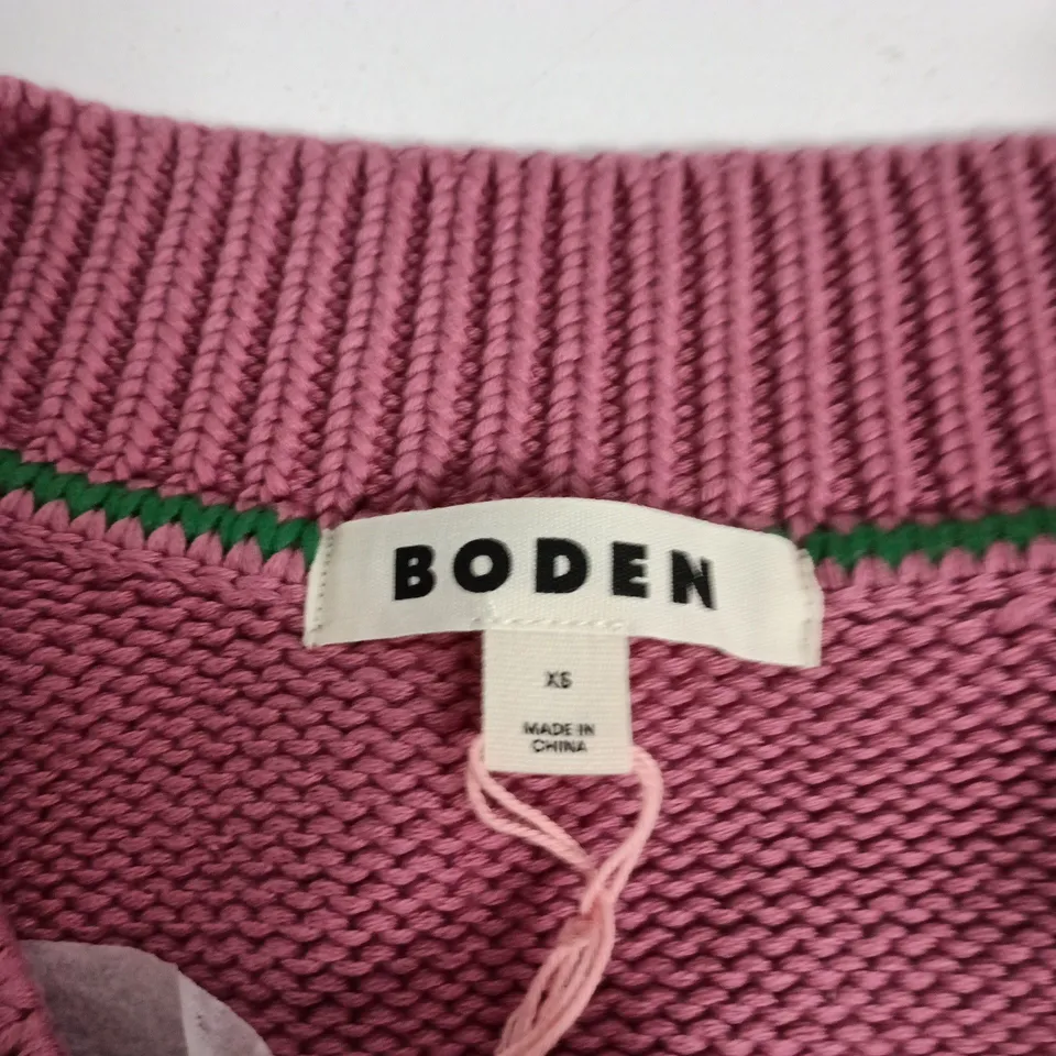 BODEN PINK KNIT JUMPER, UK XS