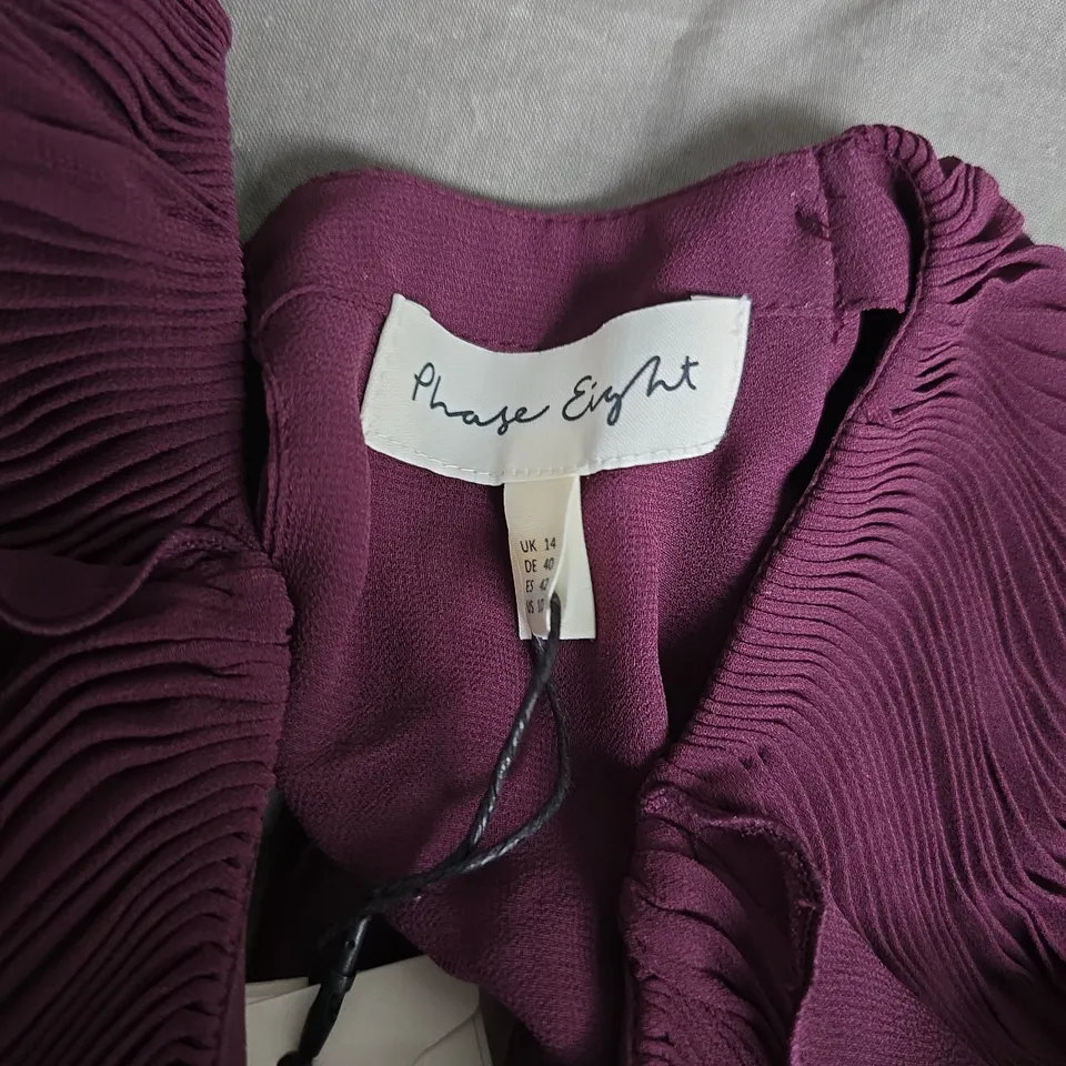 PHASE EIGHT LAYLA SWING DRESS IN BURGUNDY - UK 14