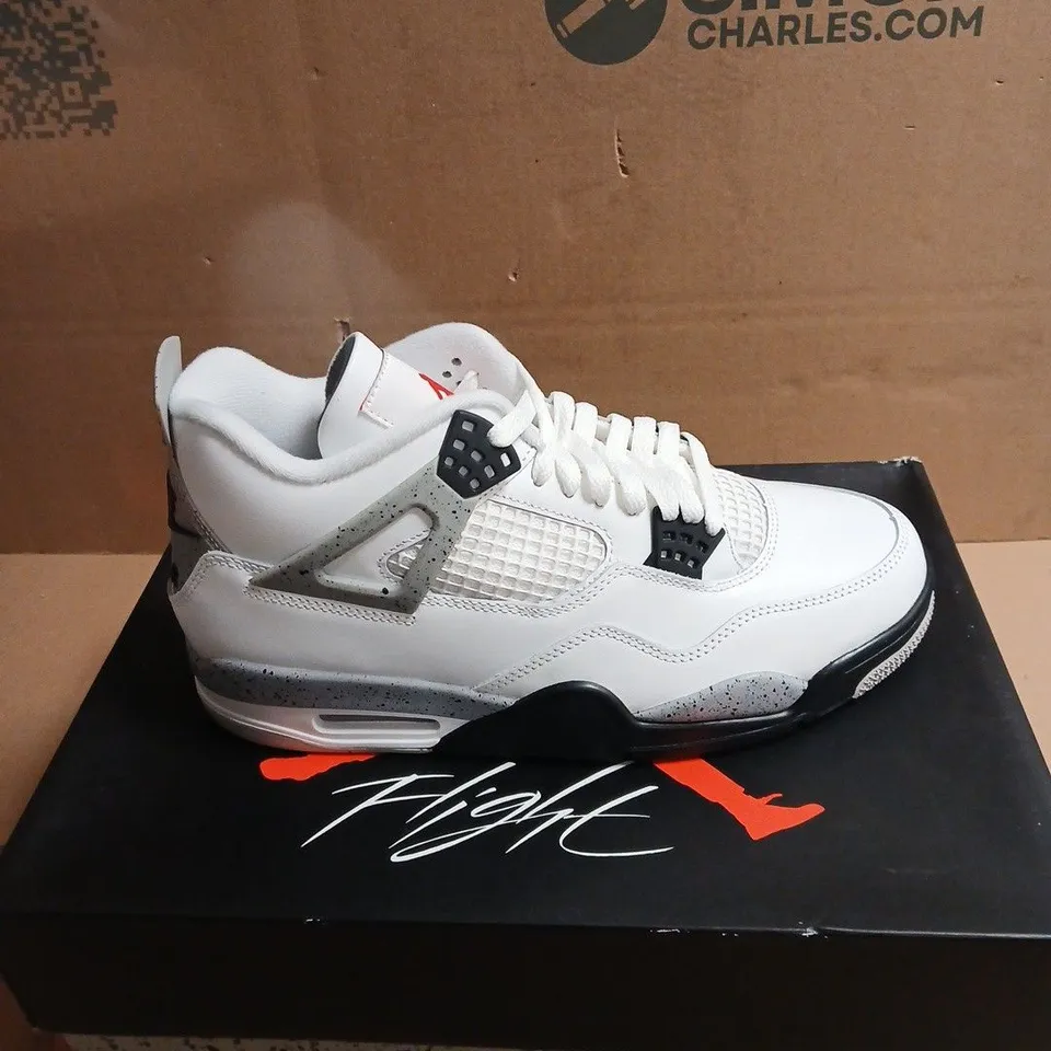 NIKE AIR JORDAN 4 RETRO WHITE TRAINERS BOXED UK 8.5