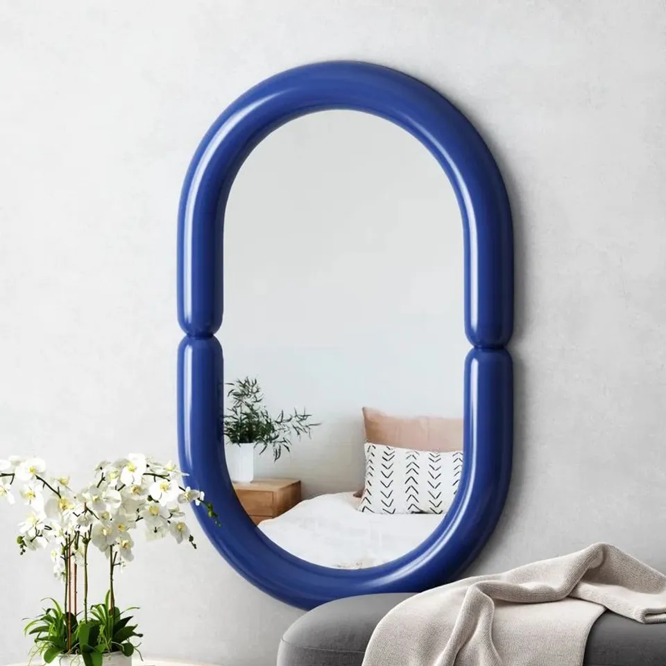 BOXED SIBORA OVAL RESIN FRAMED WALL MOUNTED MIRROR