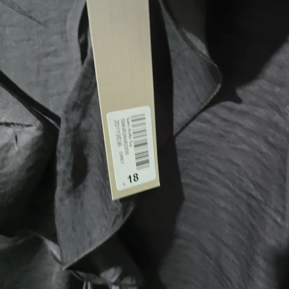 ROMAN WOMEN'S GREY BLOUSE WITH RUFFLE FRONT – UK SIZE 18