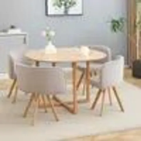 BOXED KOSY KOALA SPACE SAVING DINING TABLE WITH 4 VELVET CHAIRS SET, DINING ROOM FURNITURE ( 3 BOXES )