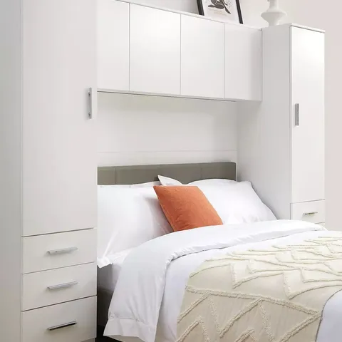 BOXED PANAMA OVERBED WARDROBE - WHITE (4 BOXES)