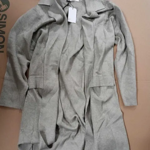 NIGHT OF NAVY LONG KNIT CARDIGAN IN LIGHT GREY - XXL