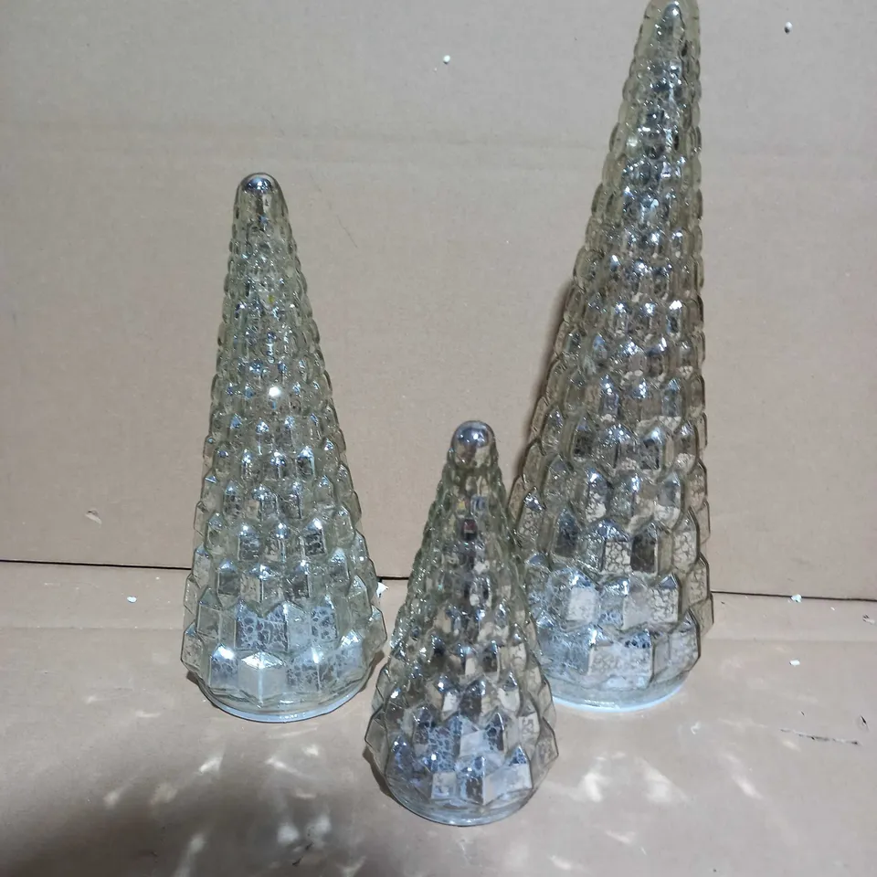 ALISON CORK SET OF MERCURY GLASS TREES