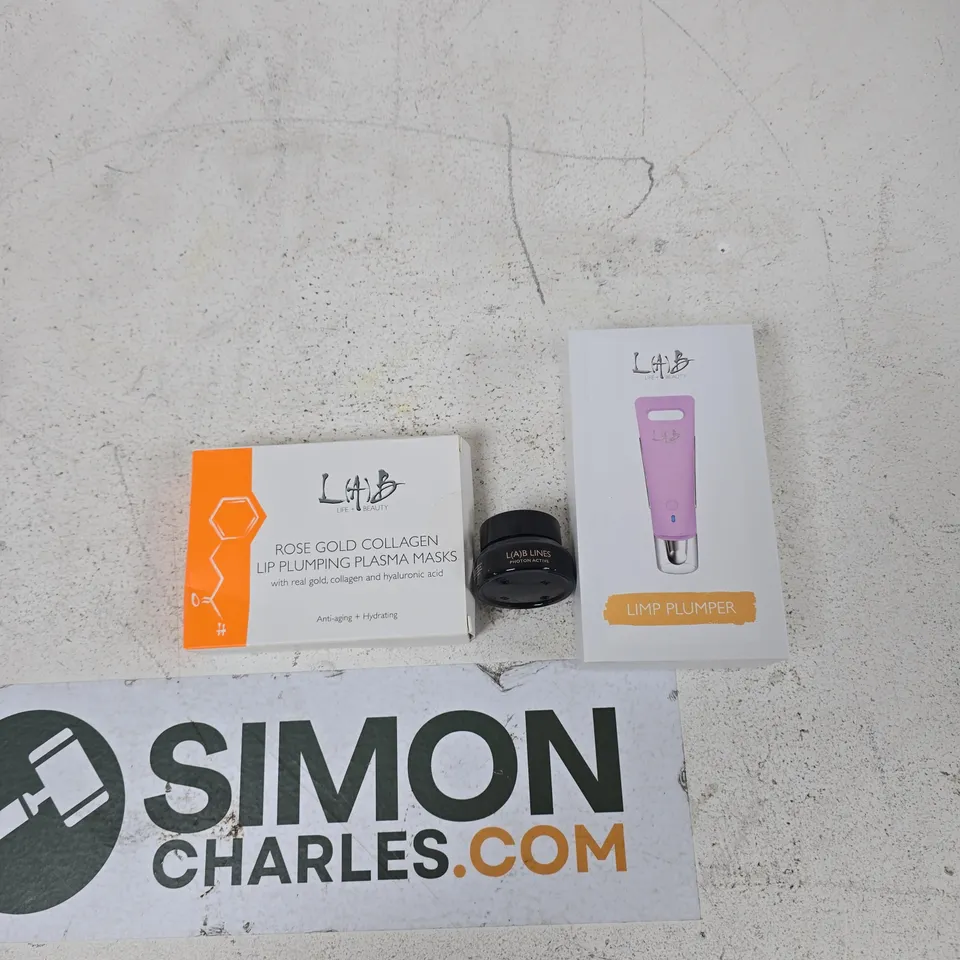 L(A)B LINES PHOTON ACTIVE, LIP PLUMPER AND ROSE GOLD COLLAGEN LIP PLUMPING PLASMA MASKS