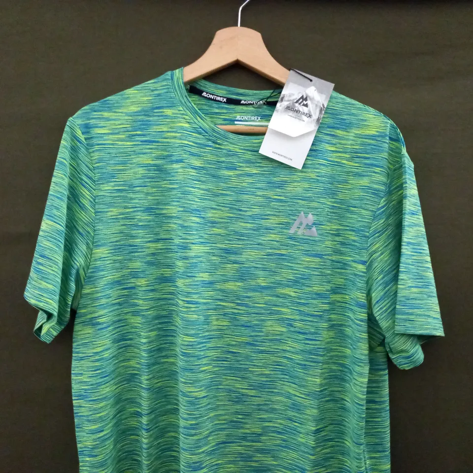 MONTIREX TRAIL 2.0 TEE IN GREEN/BLUE - LARGE