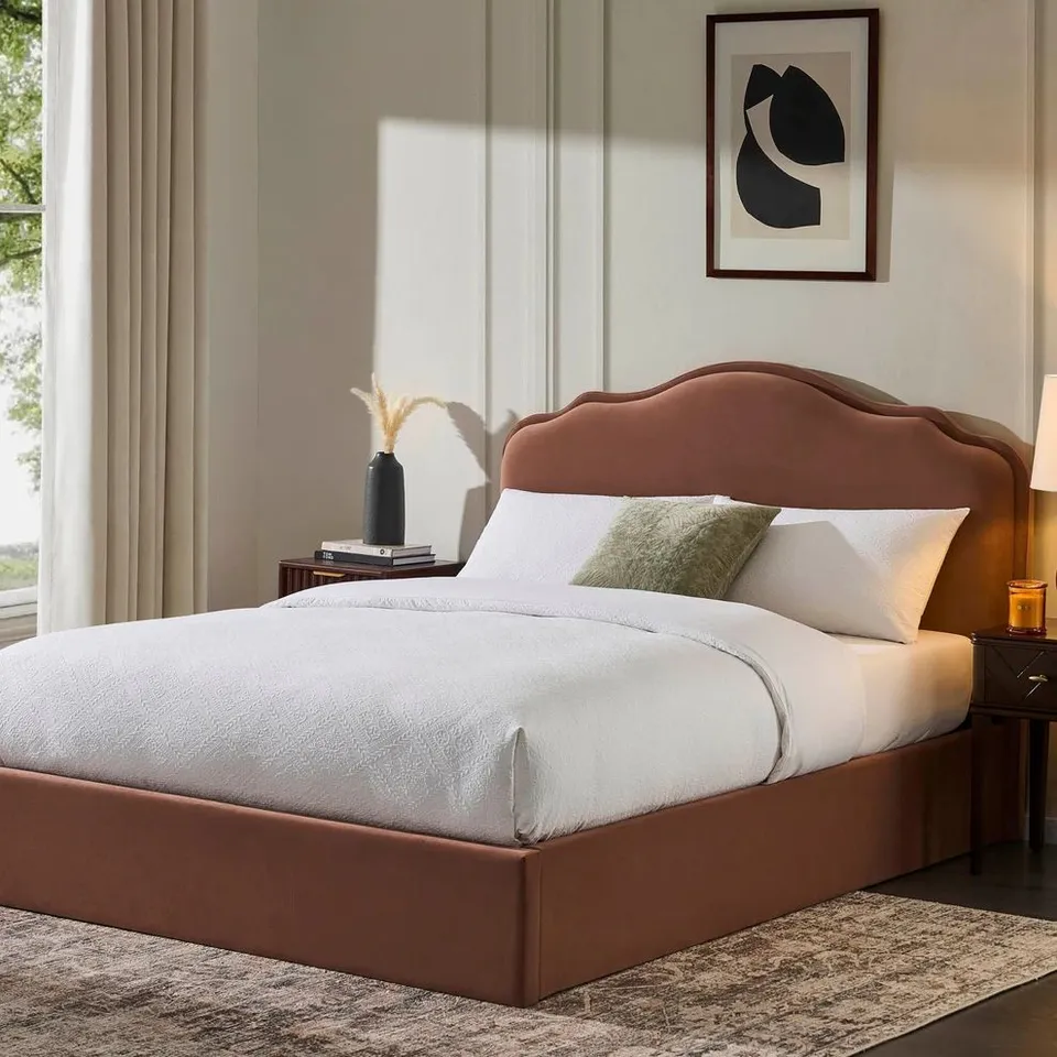 BOXED DUSK WILTSHIRE OTTOMAN STORAGE BED - MAUVE // SIZE: 4FT6 DOUBLE (2 BOXES)
