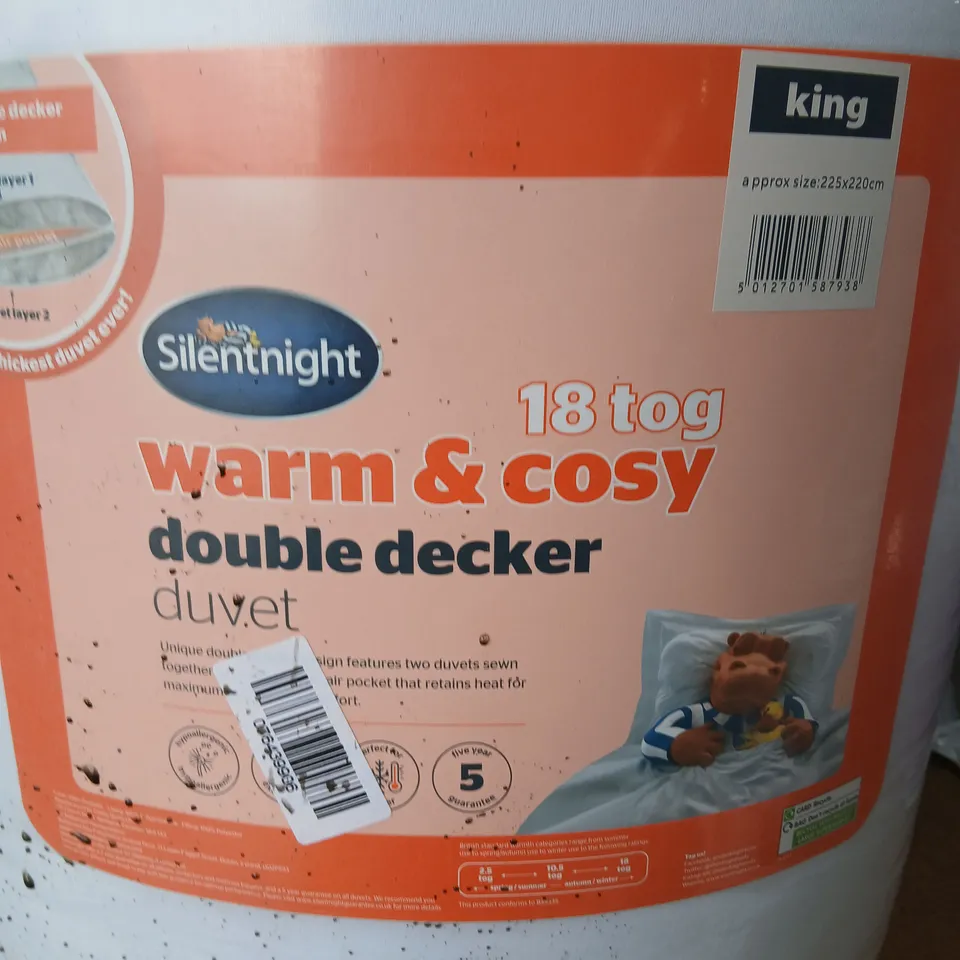 SILENTNIGHT WARM & COSY DOUBLE DECKER DUVET – KING SIZE, 18 TOG