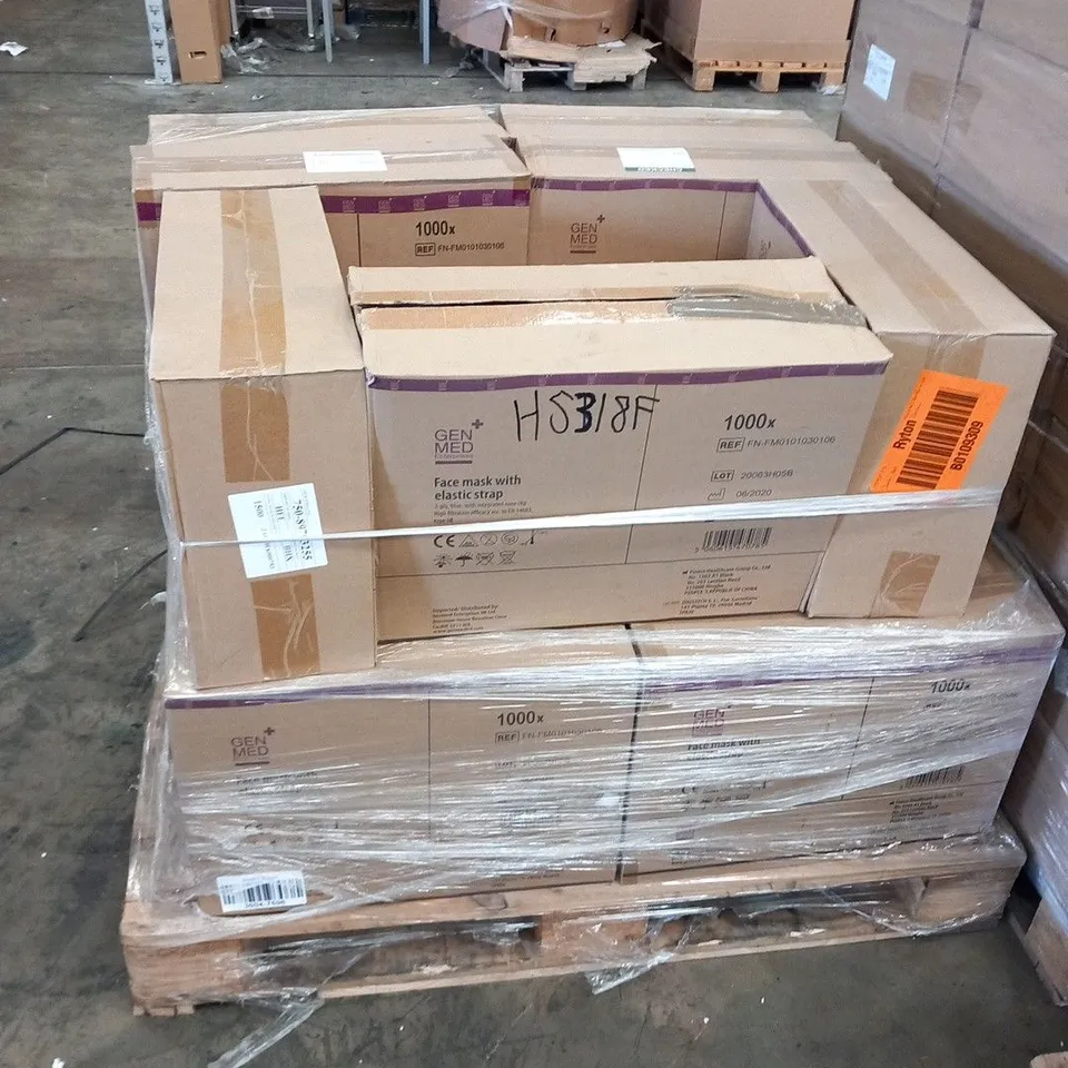 PALLET OF APPROXIMATELY 16000 FACE MASKS WITH ELASTIC STRAP