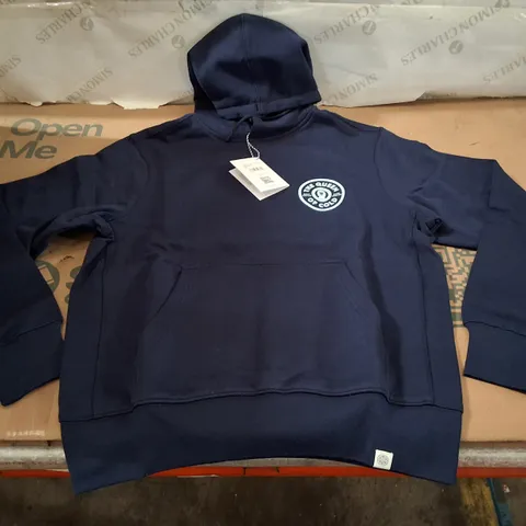 BOX CONTAINING APPROXIMATELY 14 BRASS MONKEY LADIES' THE QUEEN OF COLD NAVY HOODIE – SIZE M