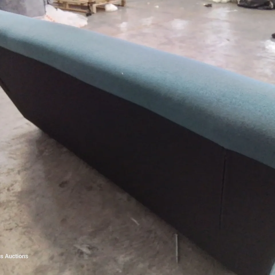 DESIGNER FOLD-OUT SOFA BED TURQUOISE FABRIC 
