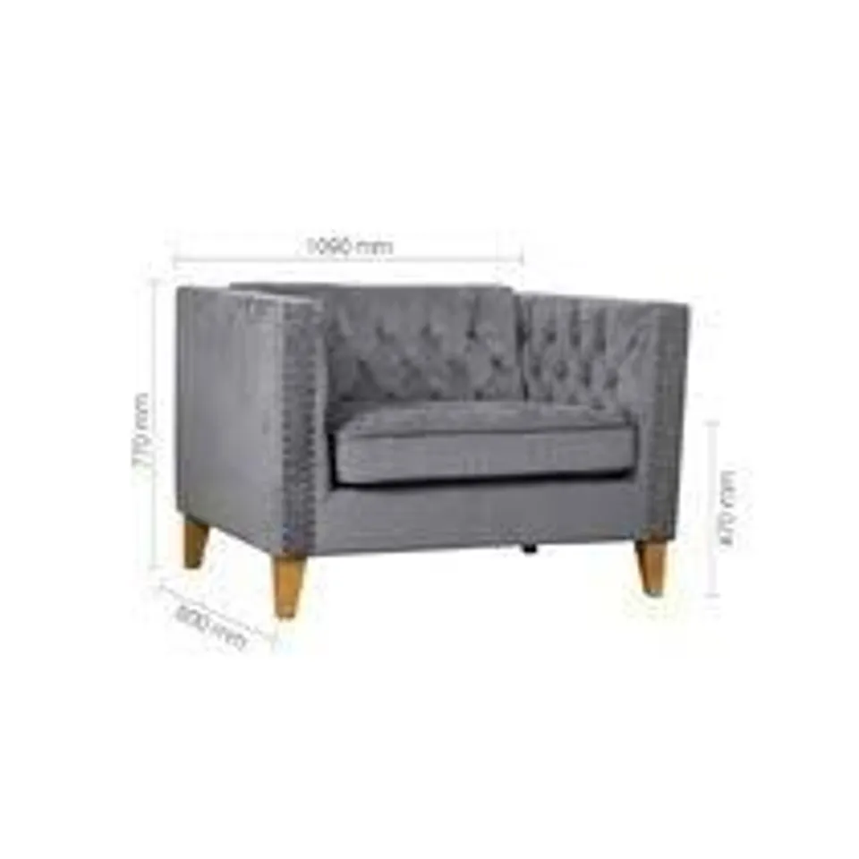 BOXED ALDERETE ARMCHAIR GREY (1 BOX)