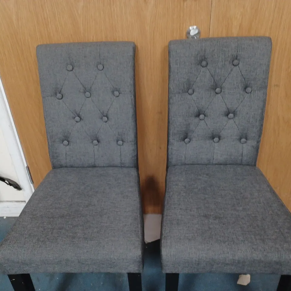 SET OF TWO CHAIRS, GREY - COLLECTION ONLY