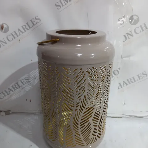 BOXED GARDEN REFLECTIONS SET OF 2 PATTERNED SOLAR LANTERNS, LEAF