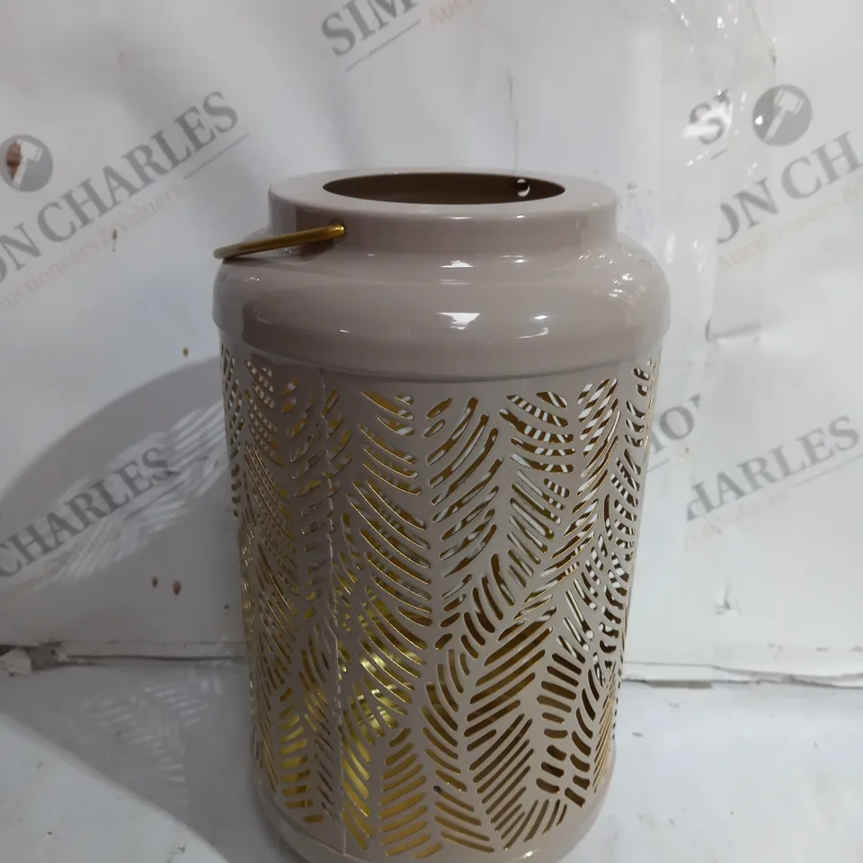 BOXED GARDEN REFLECTIONS SET OF 2 PATTERNED SOLAR LANTERNS, LEAF 