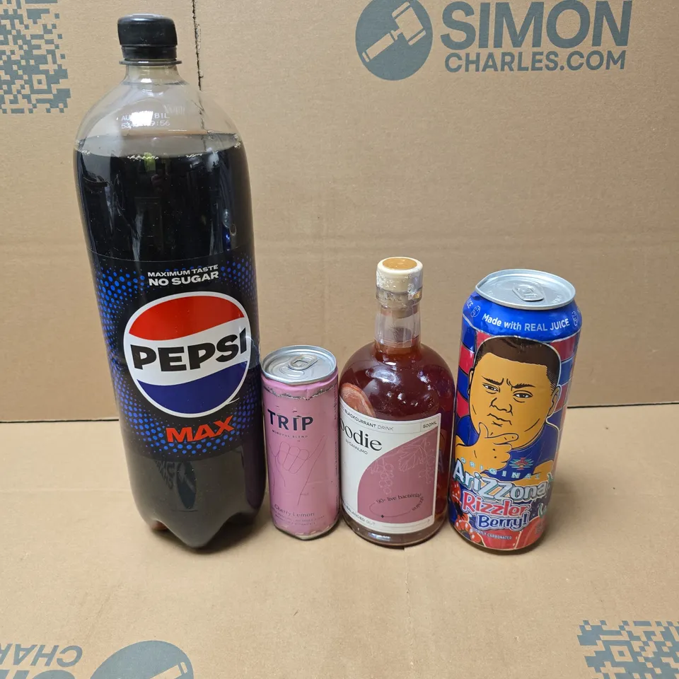 7 X ASSORTED DRINK PRODUCTS TO INCLUDE TRIP, PEPSI, ARIZZONA ETC 