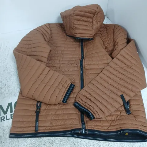 REGATTA OUTDOORS HOODED PADDED JACKET – BROWN, UK L (EU 52-54, USA L)
