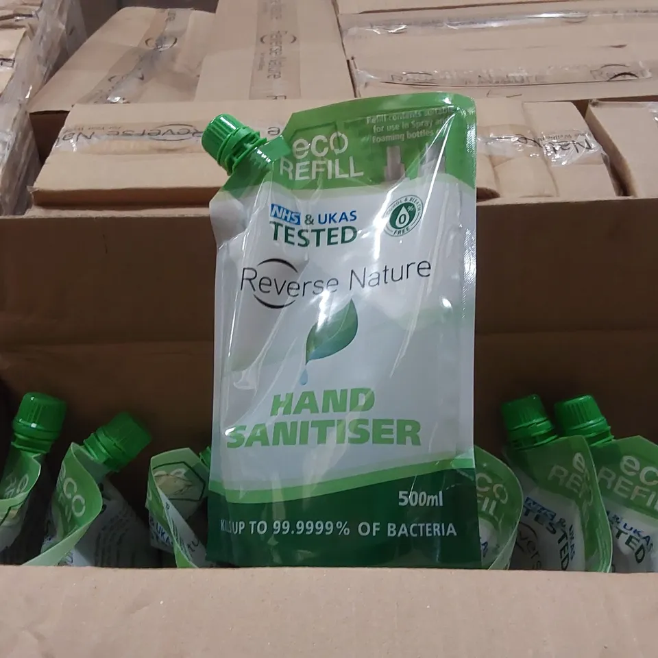 PALLET OF APPROXIMATELY 60 BOXES OF 10X 500ML REVERSE NATURE HAND SANITISERS