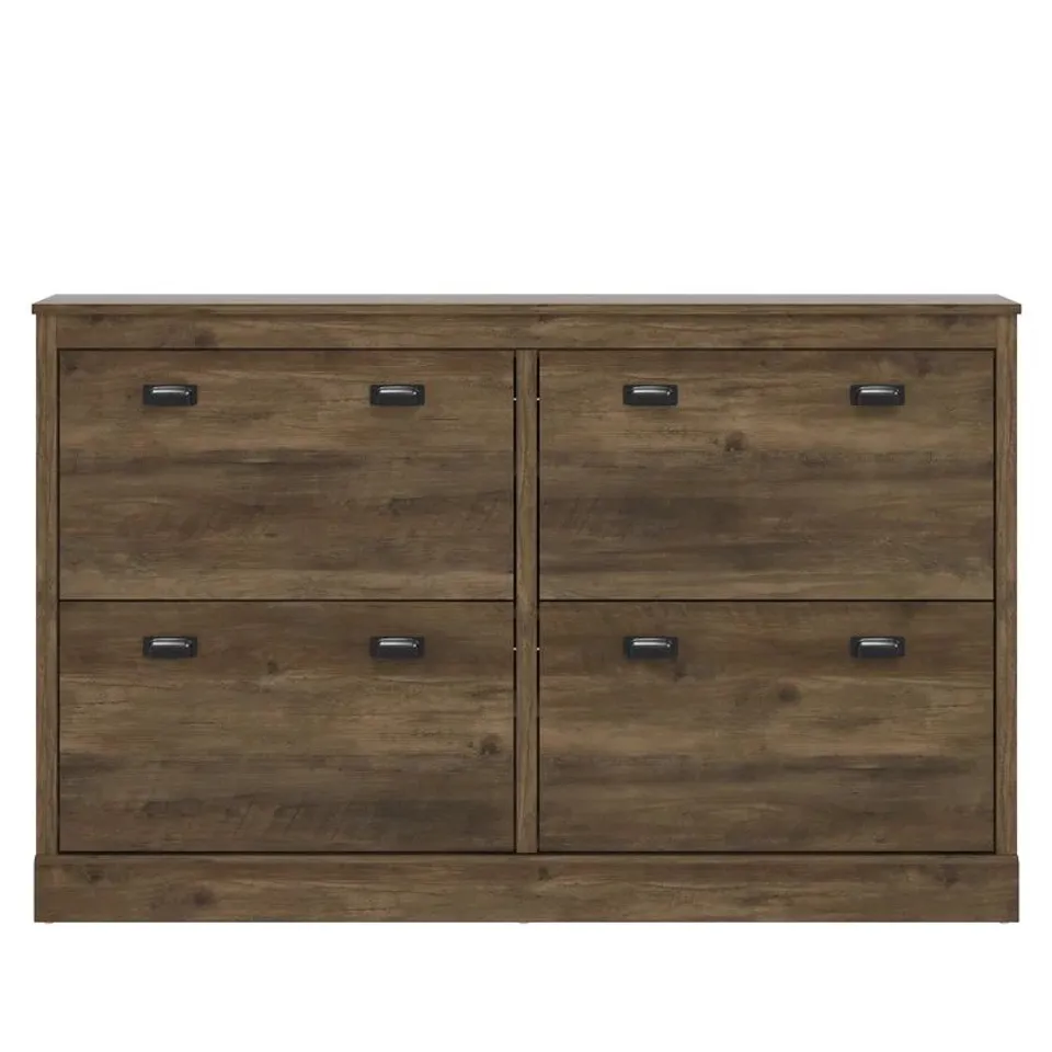 BOXED BRISTOL 4 FLIP DOOR SHOE STORAGE CUPBOARD 