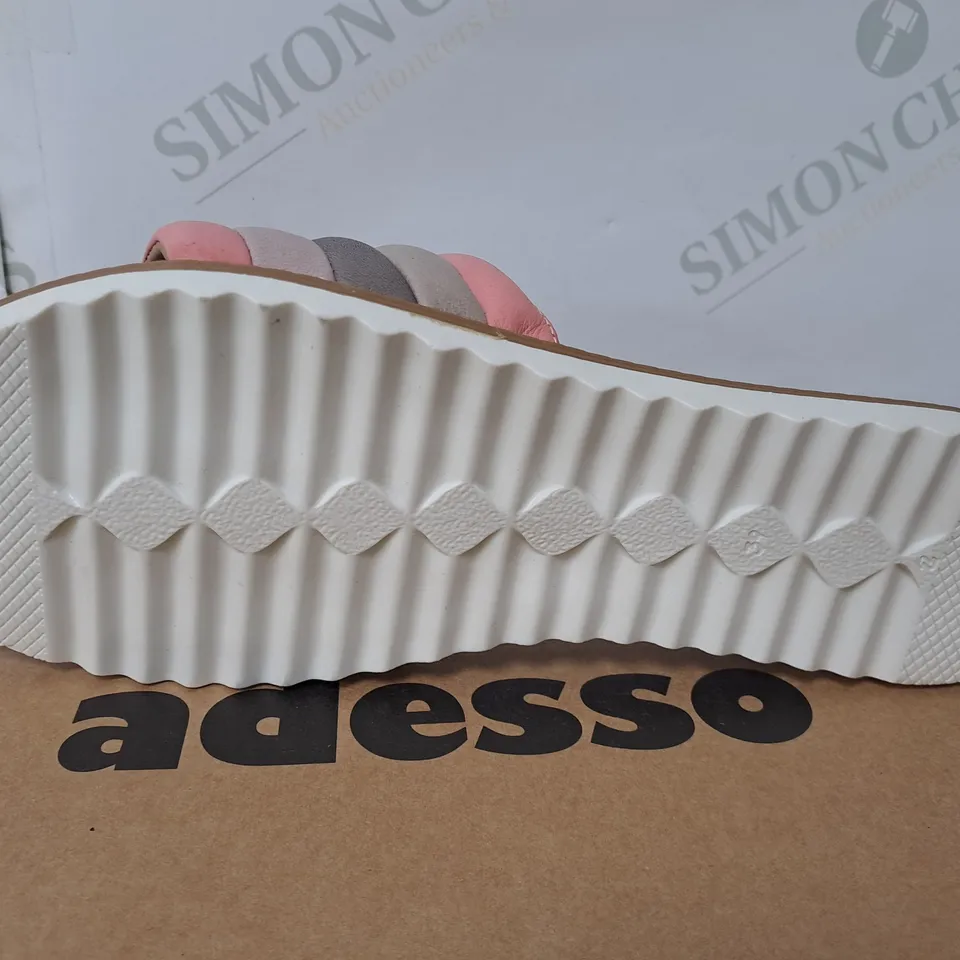 BOXED ADESSO MULTI COLOURED STRAP SANDALS SIZE 6