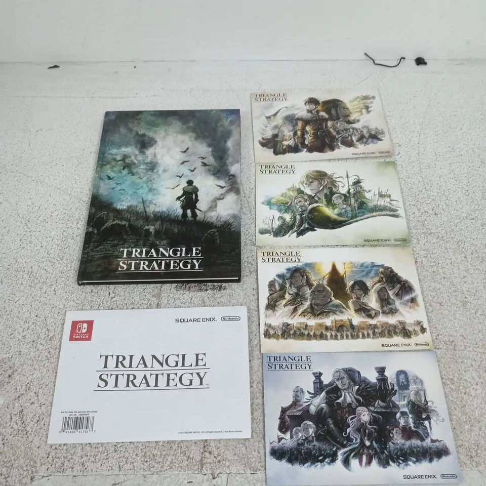 BOX OF APPROXIMATELY 50 TRIANGLE STRATEGY – NINTENDO SWITCH BOOKS WITH POSTCARDS