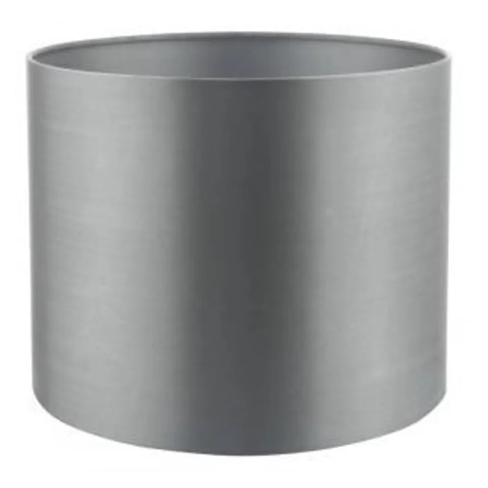 BOXED DAR LIGHTING HILDA DOUBLE LINED FAUX SILK CYLINDER SHADE 12CM GREY PACK OF 6
